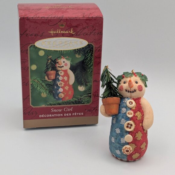 Hallmark Keepsake Snow Girl 2000 Christmas Ornament - Picture 2 of 11